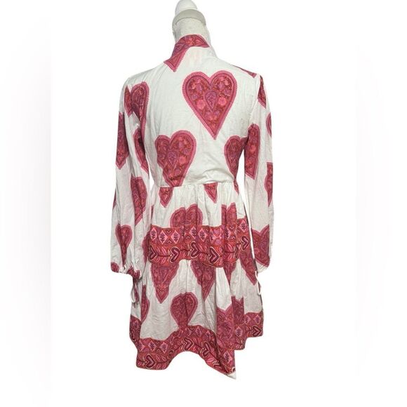Victoria Dunn Dress Long Sleeve Heart Collection Print Tiered Dress - Picture 3 of 4